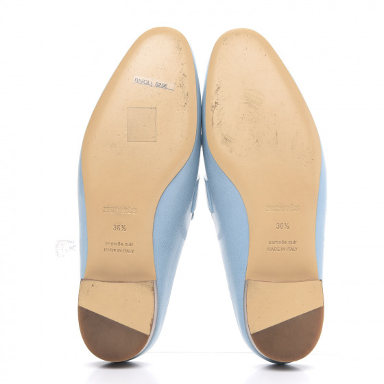 HERMES Goatskin Rivoli Mules 36.5 Bleu Ciel 596981