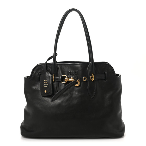 MIU MIU Nappa Medium Aventure Bag Black 1642161 | FASHIONPHILE
