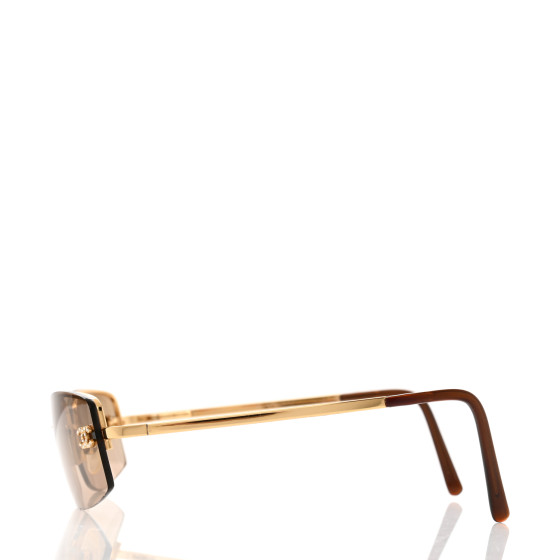 CHANEL Crystal CC Logo Sunglasses 4093-B Gold 1651594