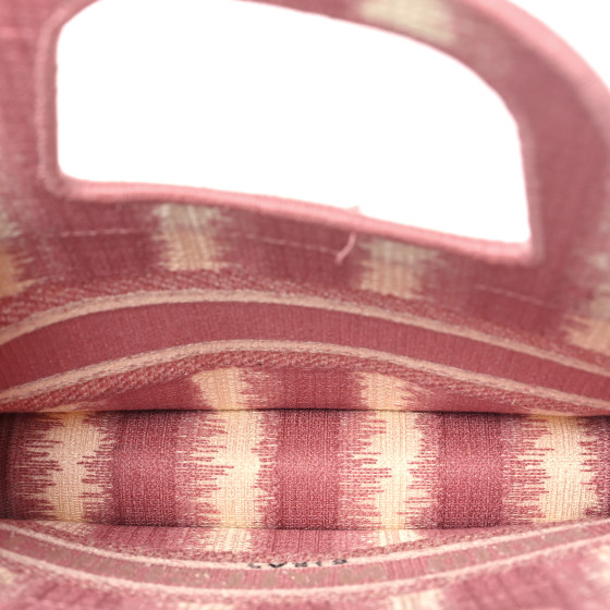 CHRISTIAN DIOR Canvas Embroidered Mini Striped Book Tote