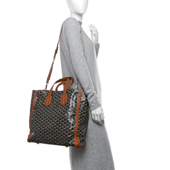 【希少】GOYARD Sac Voltaire Tote Bag Black Goyard Sac Voltaire Tote Bag Black Leather Cloth ref.1503675