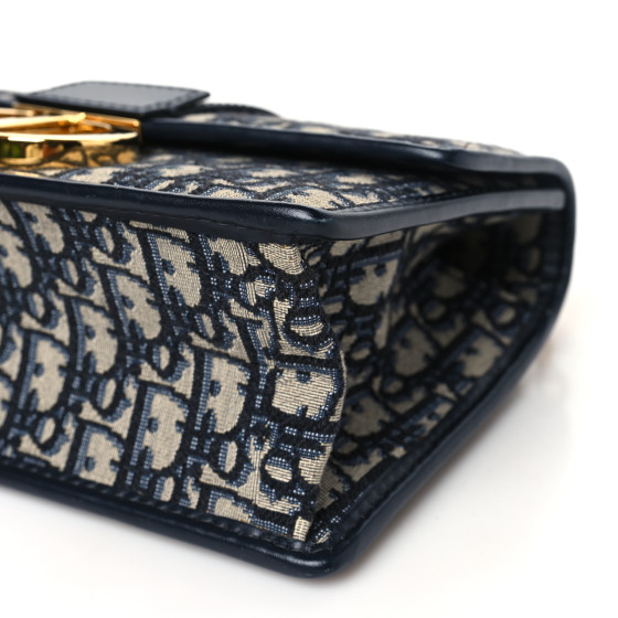 CHRISTIAN DIOR Oblique 30 Montaigne Chain Flap Bag Blue