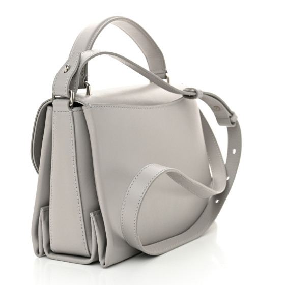 MULBERRY High Gloss Calfskin Lana Top Handle Pale Grey
