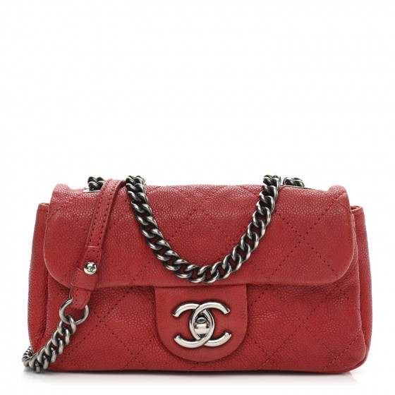 CHANEL Caviar Quilted Mini Simply CC Flap Red 1080765 | FASHIONPHILE
