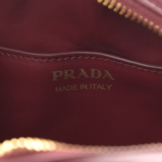 PRADA Soft Calfskin Impunture Diagramme Oval Crossbody Bag