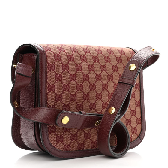 【GUCCI】1955 Horsebit Messenger Bag Sahara Rubino GUCCI Horsebit 1955 Medium GG Supreme Canvas Shoulder Bag