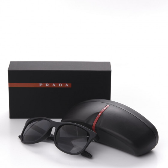 PRADA SPS 03Q-F サングラス PRADA LINEA ROSSA SPS 03X Black Rubber/Grey Polarized (DG0
