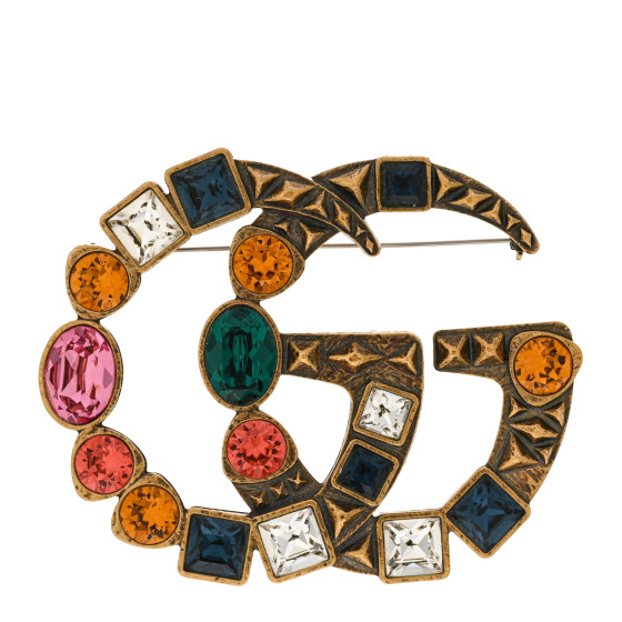 GUCCI クリスタル付き メタル ダブルG ブローチ クリスタル付き メタル ダブルG ブローチ クリスタル | GUCCI公式