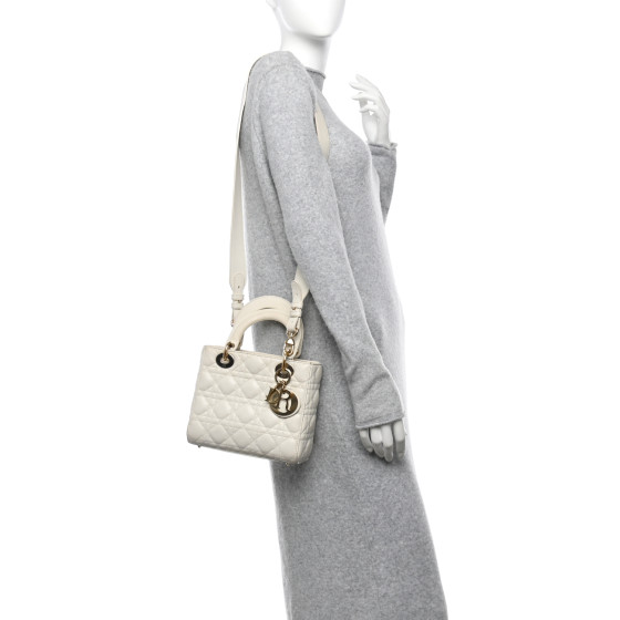 【ヴィンテージ】Rank:S☆Dior White Small ABC Cannage バック CHRISTIAN DIOR Lambskin Cannage Small My ABCDior Lady Dior