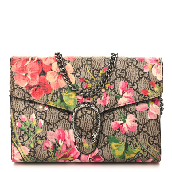 長財布 Gucci Portafogli Con Catena Dionysus In Tessuto Gg Supreme Dionysus wallet on chain in beige and ebony | GUCCI® US