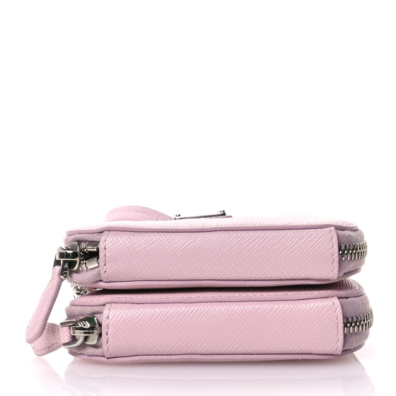 PRADA Saffiano Mini Triangle Crossbody Pouch Alabastro