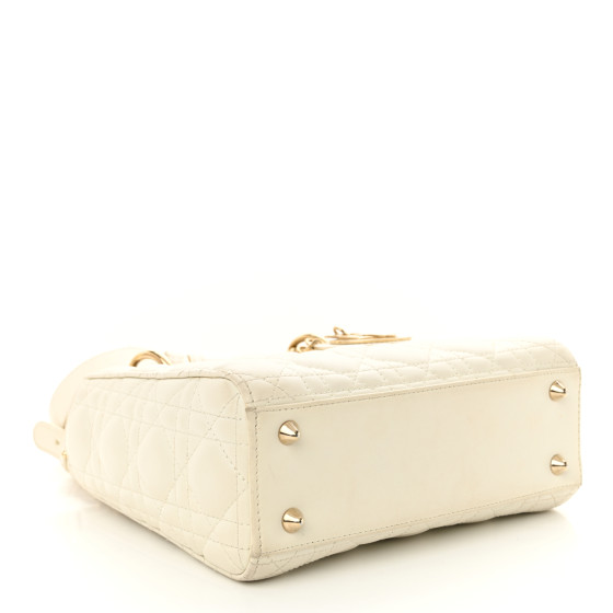 【ヴィンテージ】Rank:S☆Dior White Small ABC Cannage バック CHRISTIAN DIOR LADY DIOR Quilted Cannage Leather in White