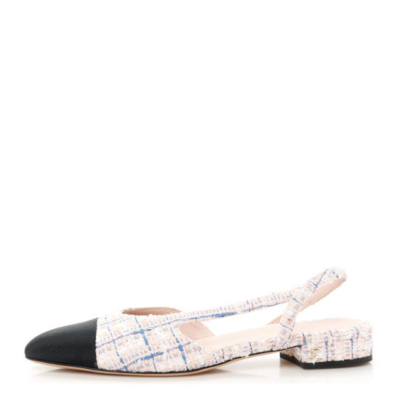 Slingback tweed ballet flats Chanel Multicolour size 36.5 EU