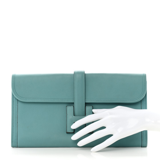 エルメス HERMES Swift Jige Elan 29 Clutch Bleu Saint Cyr 1663446