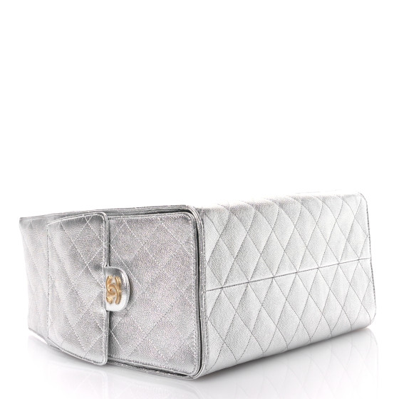CHANEL Metallic Caviar Quilted Medium Chanel 25 Handbag