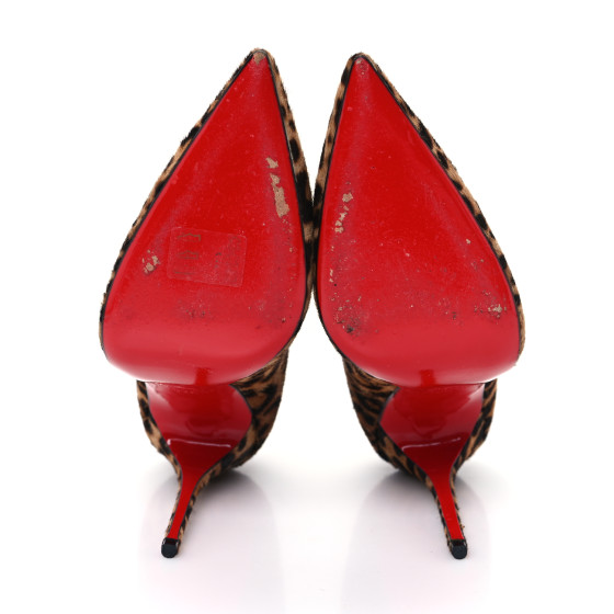 CHRISTIAN LOUBOUTIN Pony Hair So Kate 120 Pumps 39.5 Leopard