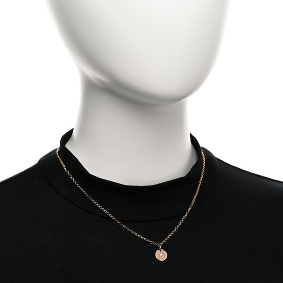 HERMES 18K Rose Gold Diamond Gambade Clou de Selle Necklace