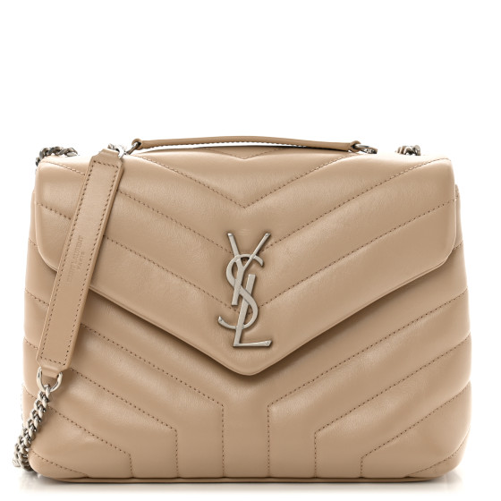 SAINT LAURENT Calfskin Y Quilted Monogram Small Loulou Chain