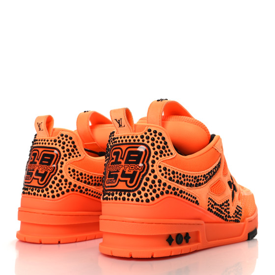 LOUIS VUITTON Mens LV Calfskin Mesh Skate Sneaker 11 Orange