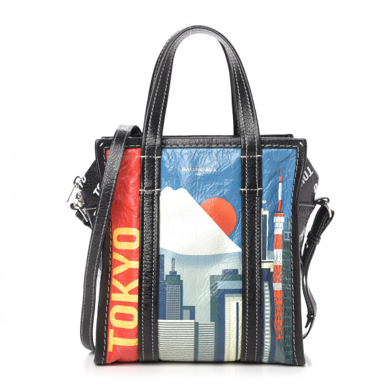 BALENCIAGA Agneau Arena Tokyo Print XS Bazar Shopper Tote