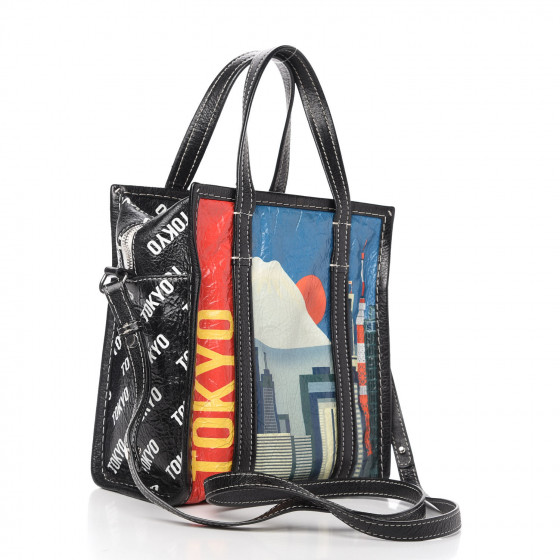 BALENCIAGA Agneau Arena Tokyo Print XS Bazar Shopper Tote