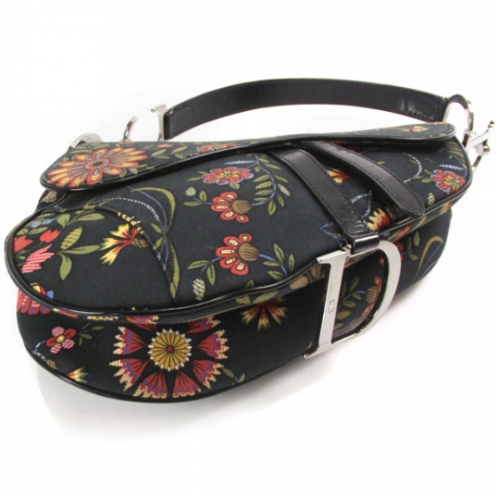 CHRISTIAN DIOR Fabric Floral Saddle Bag 16605 | FASHIONPHILE