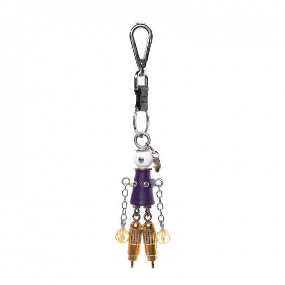 キーホルダー・キーリング Prada Prada Re-Nylon Robot Key Chain Trick PRADA Saffiano Robot Trick Keychain 53946 | FASHIONPHILE