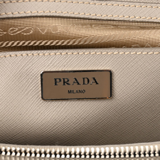 PRADA Saffiano Lux Studded Crystal Medium Galleria Double