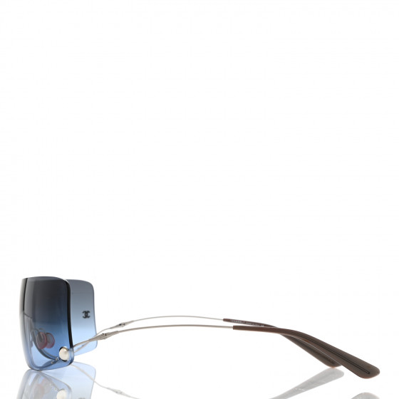 ゆ　　　CHANEL CHANEL Rimless Shield Pearl Sunglasses 4077 Gradient Blue