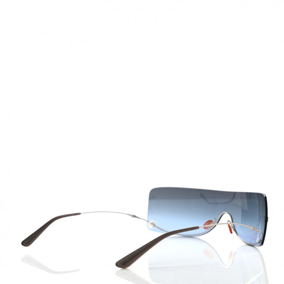 ゆ　　　CHANEL CHANEL Rimless Shield Pearl Sunglasses 4077 Gradient Blue