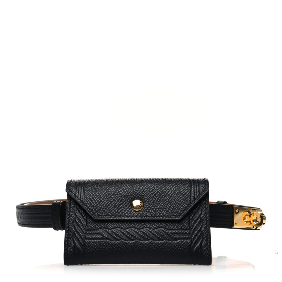 HERMES Epsom Quadrige Kelly Pocket 18 Belt Black 1208320