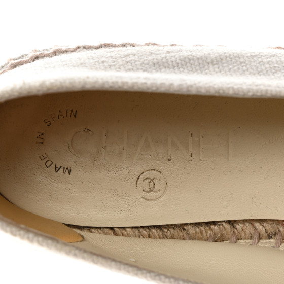 CHANEL エスパドリーユ サンダル 37 ホワイト ESPADRILLES