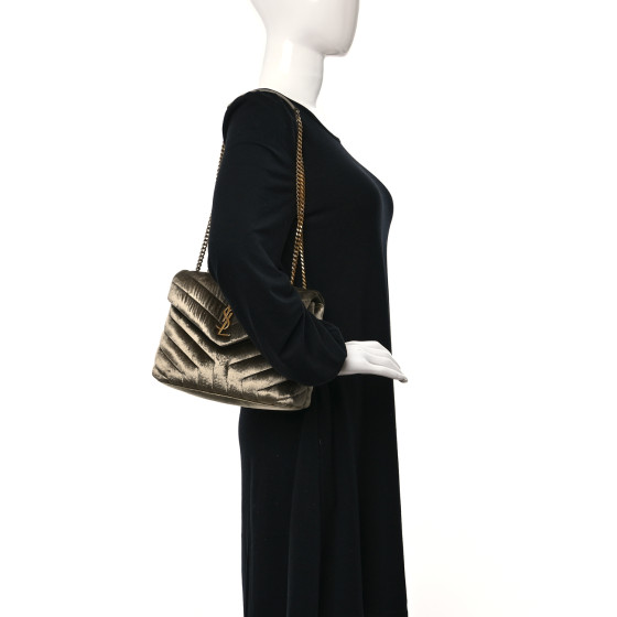 【関税&送料込】Saint Laurent Olive Green Velvet Small Loulo Saint Laurent Olive Green Velvet Small Loulou Shoulder Bag