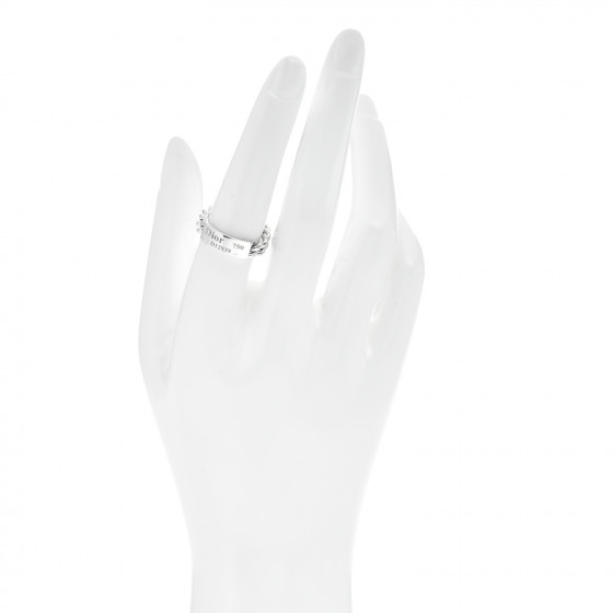 CHRISTIAN DIOR 18K White Gold Gourmette Ring 53 6.5 880601