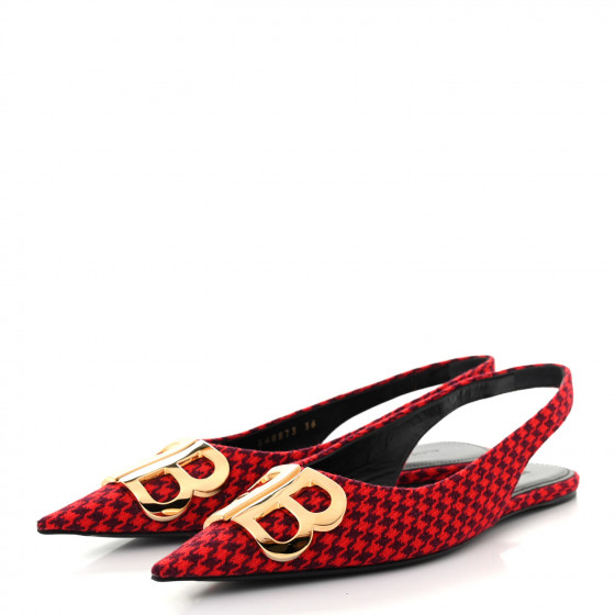 BALENCIAGA Tweed Prince Of Wales BB Knife Pointy Toe