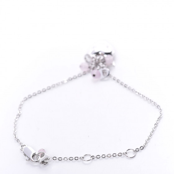 CHRISTIAN DIOR Logo Charms Heart Bracelet Silver 620821