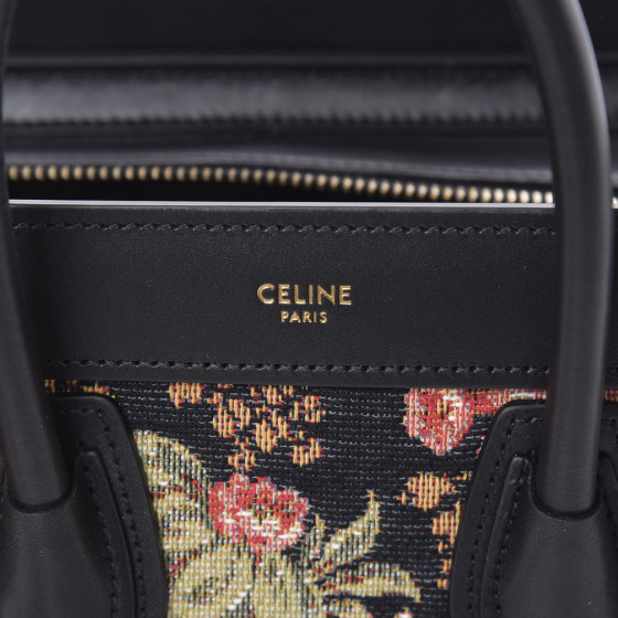 ◆CELINE◆ LARGE TRAVEL BAG IN JACQUARD TEXTILE AND CALFSKIN LARGE TRAVEL BAG IN TEXTILE WITH CELINE JACQUARD AND