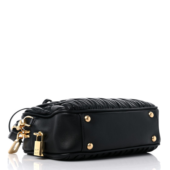 【Miu Miu】 Matelasse Nappa Leather Top Handle Bag Black MIU MIU Nappa Matelasse Top Handle Bag Black 1401470