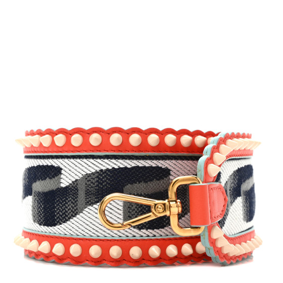 FENDI Canvas Studded Printed Strap You Orange Multicolor 1258630 FASHIONPHILE