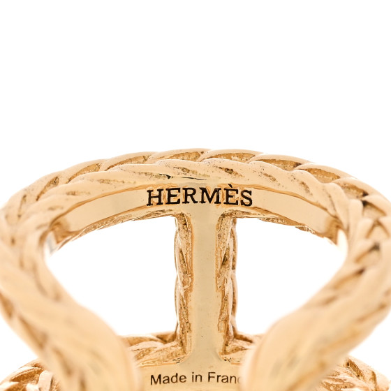 HERMES 18K Yellow Gold PM Chaine d'Ancre Danae Single Cuff