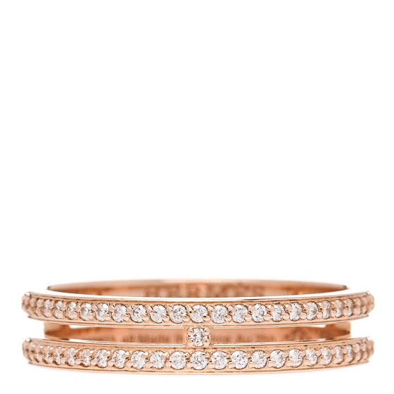 HERMES 18K Rose Gold Diamond Ariane Wedding Band Ring 48 4.5