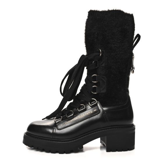 【美品】CHRISTIAN DIOR レザー ブーツ D-FIGHT ブラック パンクロックな足元に！ Dior D-Fight ショートブーツ (Dior