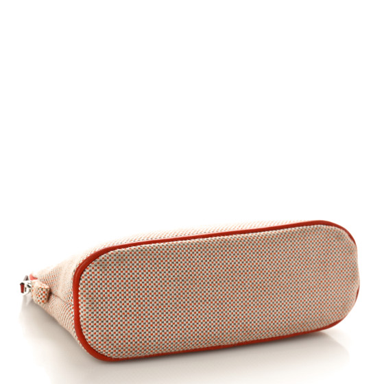HERMES Cotton Canvas Crazy H Mini Bolide Case Orange Ficelle