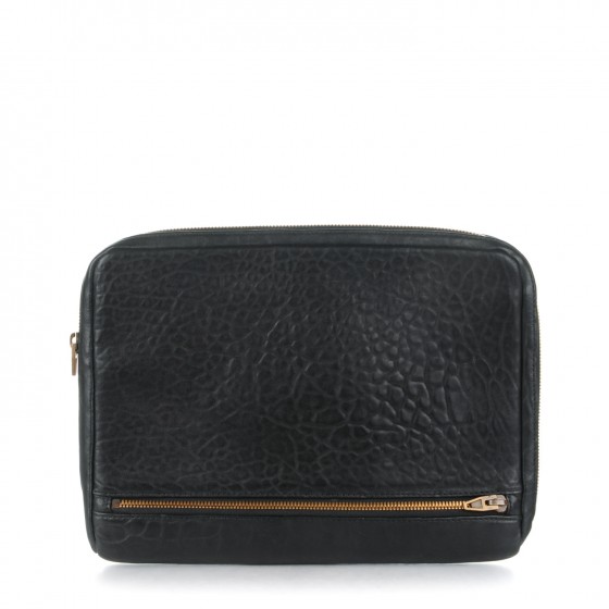 ALEXANDER WANG Pebbled Lambskin Fumo iPad Case Black 164646