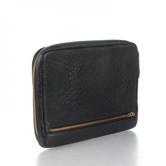 ALEXANDER WANG Pebbled Lambskin Fumo iPad Case Black 164646