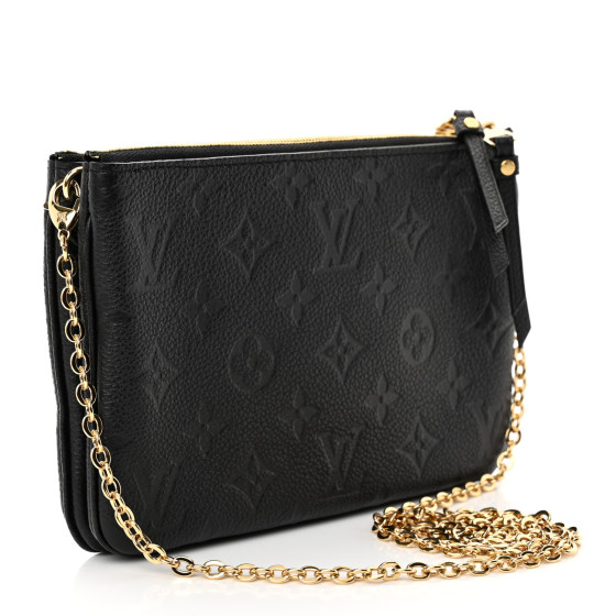 LOUIS VUITTON Empreinte Double Zip Pochette Black 1457334
