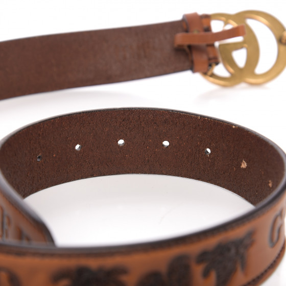 GUCCI アイボリーレザーベルト 80-32 Gucci Light Pink Signature Belt - Size 80 ○ Labellov ○ Buy