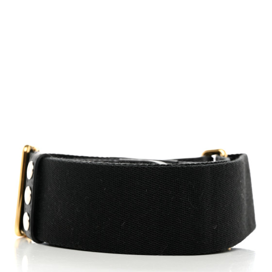 GUCCI Canvas Studded Wide Logo Shoulder Strap Black 1272929