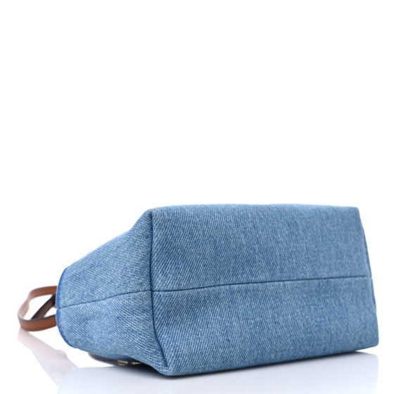 FENDI Denim Vitello King Plexiglass Logo Embroidered Mini By