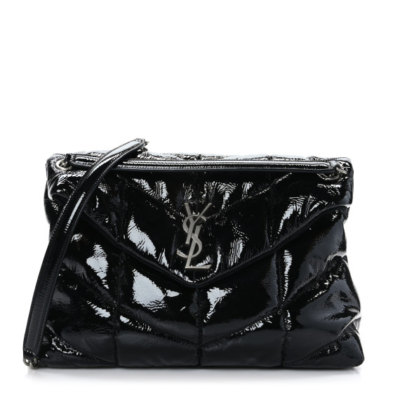 バッグ YSL Handbag Rank A SAINT LAURENT Patent Lambskin Quilted Medium Loulou Puffer